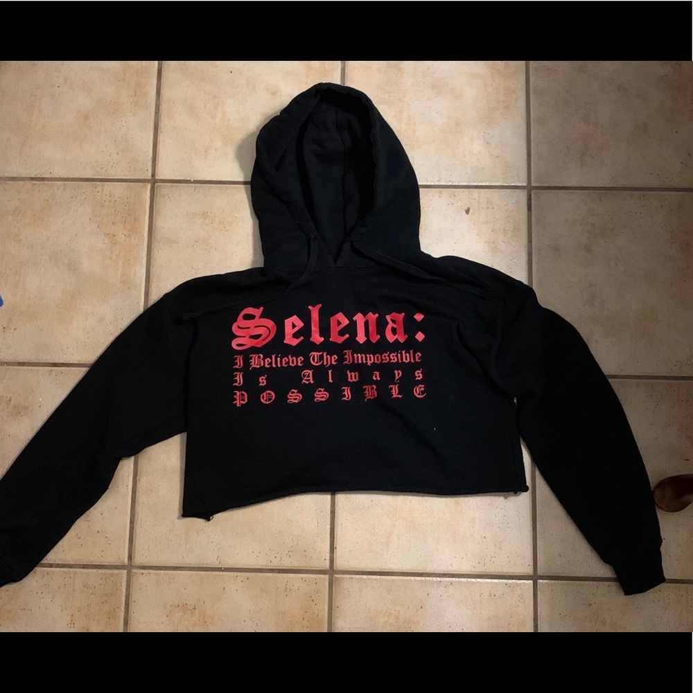 Black cropped hoodie